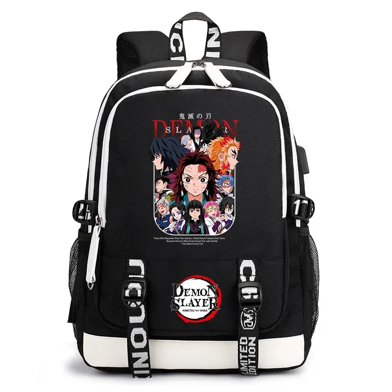sac à dos demon slayer anime pour l'école, sac à dos léger avec port usb pour garçons, filles, enfants, étudiants
