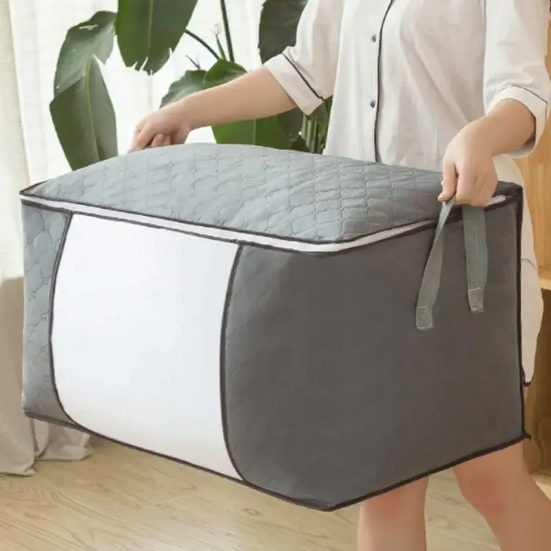 Sac de rangement pour vêtements et couette, sac de rangement pour bagages, emballage mobile, sac résistant à l'humidité, sac de rangement pour couette Non tissée, sac d'emballage