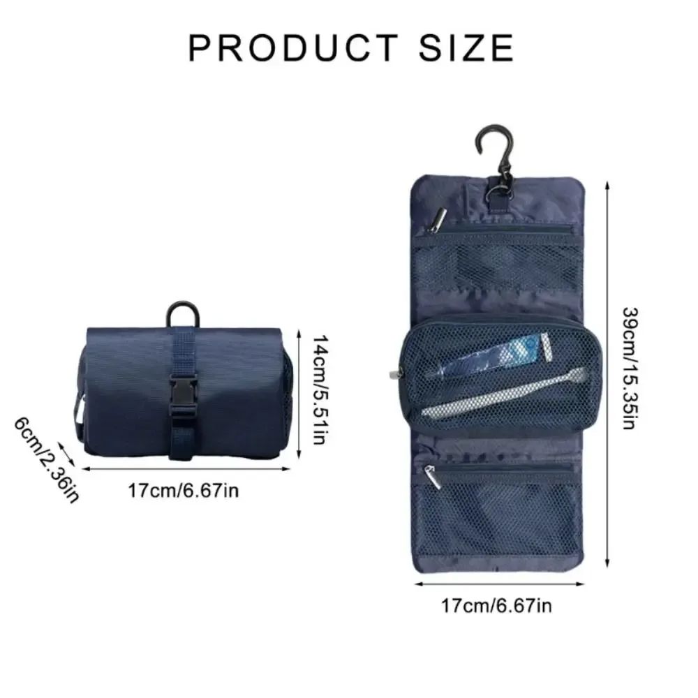 sac de toilette pliable de style japonais avec crochet, sac de rangement pour articles de toilette, sac de rangement pour articles de toilette à suspendre, grande capacité, sac cosmétique pour hommes