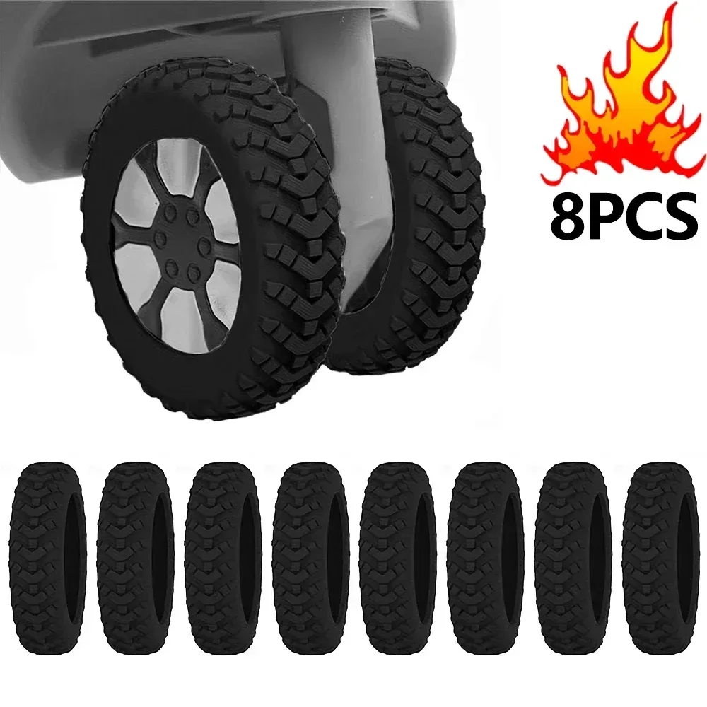 roues universelles pour valises, 8 pièces, roulettes en silicone résistantes à l'usure, pour valises