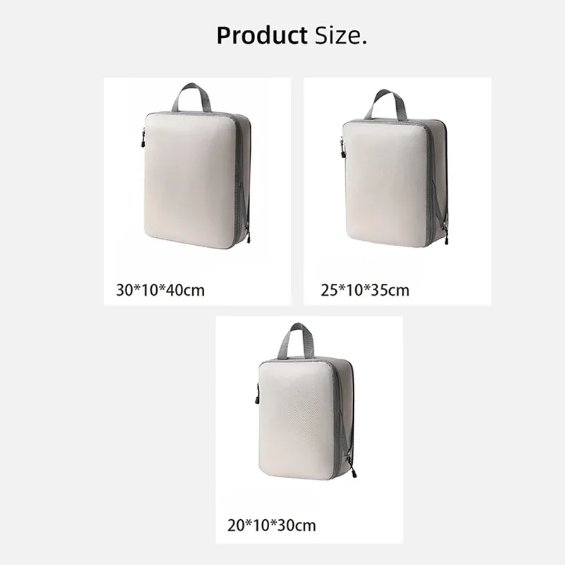 ensemble de 3 cubes de rangement compressibles pour vêtements de voyage, sacs organisateurs de vêtements imperméables et compressibles pour valise