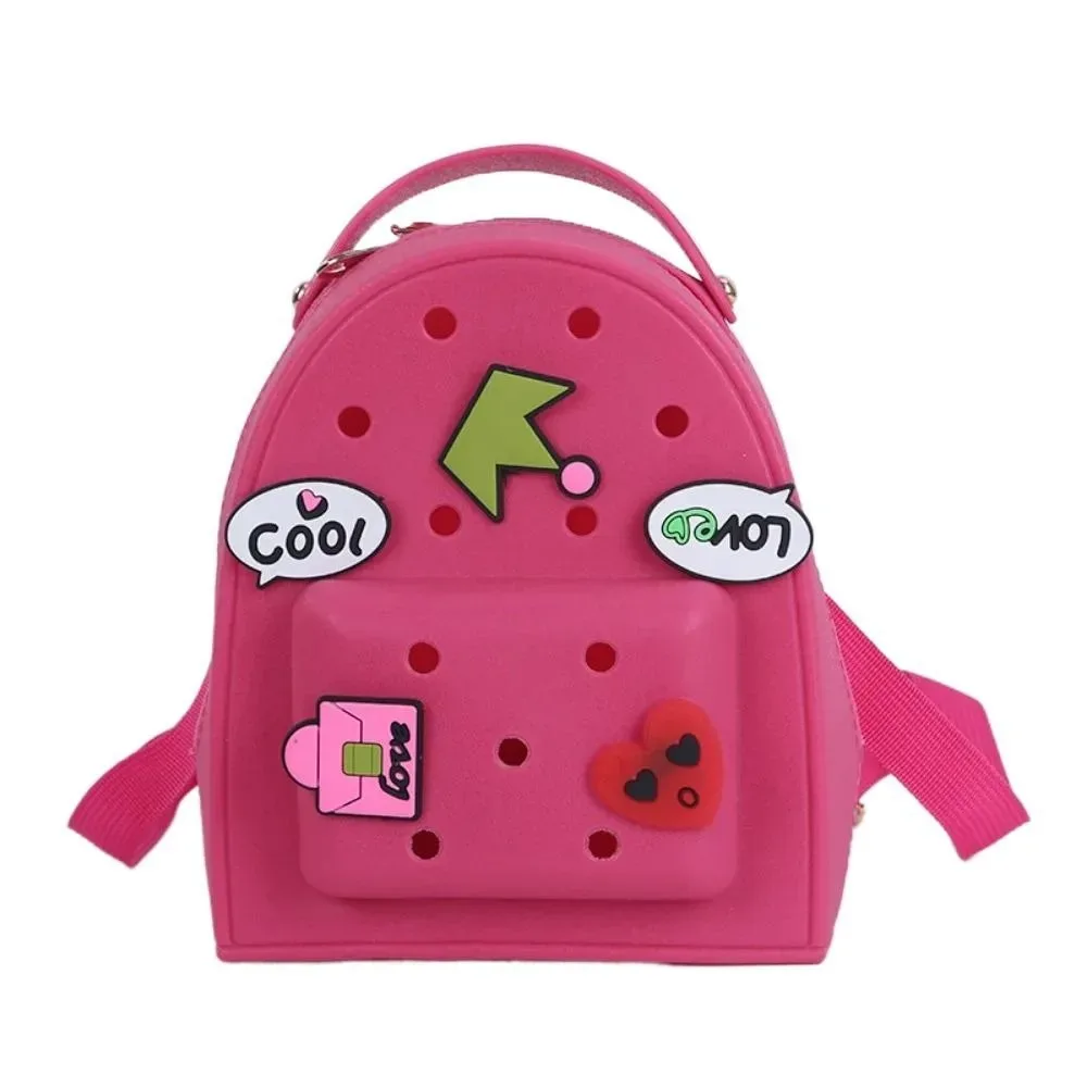 sac à dos en silicone à bretelles réglables, dessin animé, fermeture éclair, étanche, durable, doux, pour la maternelle, pour dames