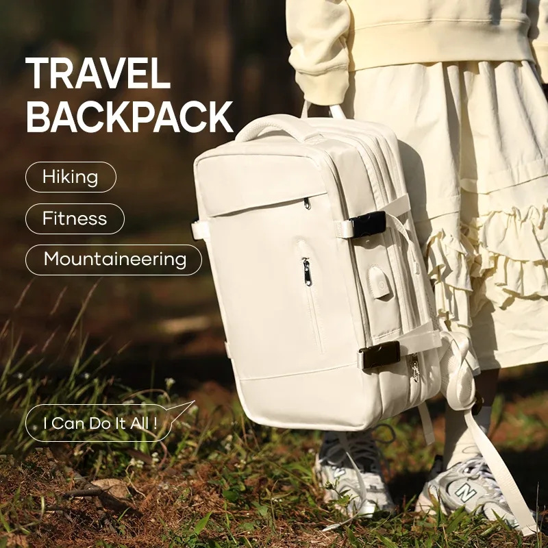 Sac à dos de voyage pour ordinateur portable, sac à dos de transport extensible extra large de 25 à 40 l pour femmes et hommes, sacs à dos pour ordinateur portable résistants à l'eau