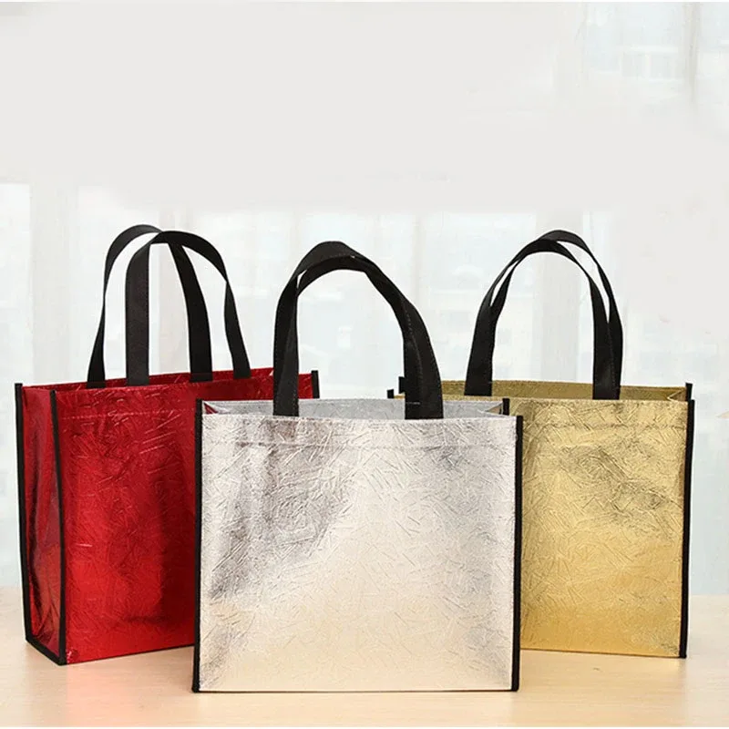 sac de courses laser pliable pour femmes, fourre-tout écologique réutilisable, sac non tissé en tissu imperméable, sacs de rangement de voyage de grande capacité durables