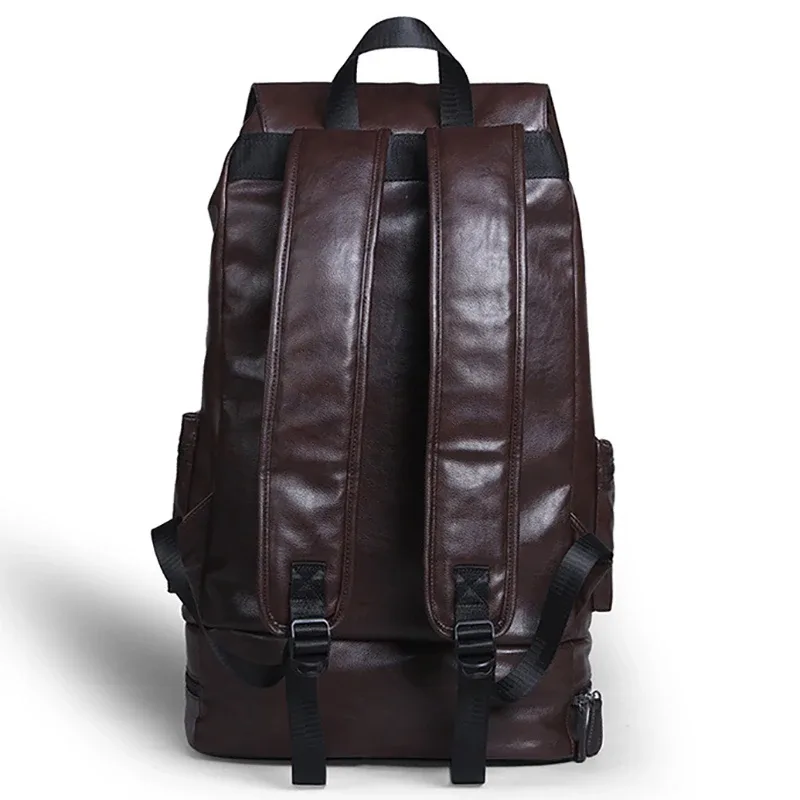 nouveau style preppy hommes sac à dos haute capacité sac à dos mode cuir pu sac d'école de voyage décontracté sac à dos en cuir pu