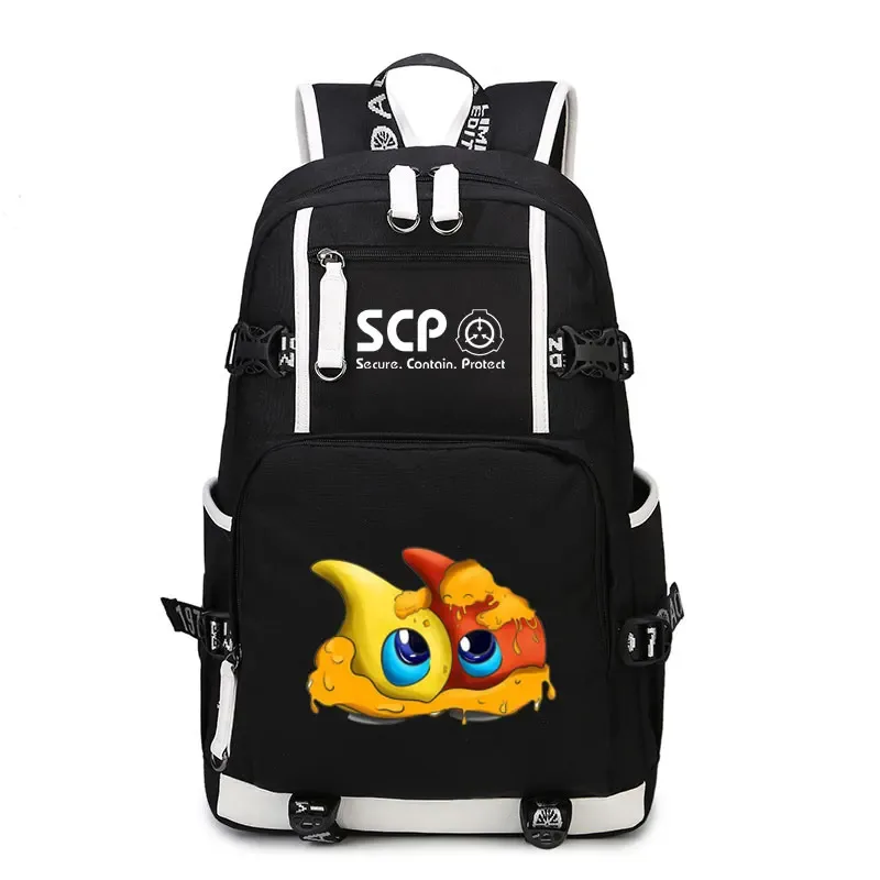 sac à dos scp secure contain protect, cartable noir, sacs d'école de dessin animé, sac à dos de voyage lumineux, sacs initiés par ordinateur portable usb