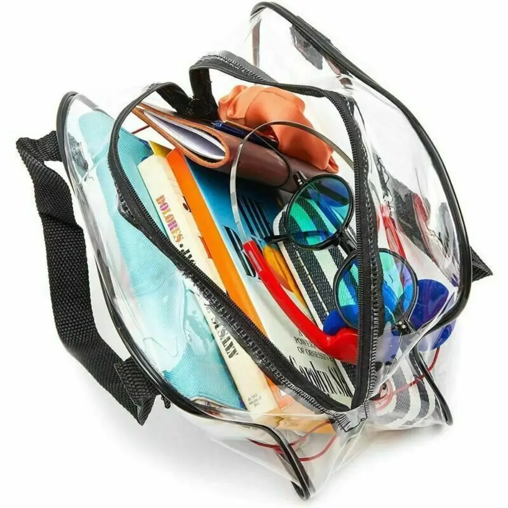 sac fourre-tout transparent approuvé par le stade, petit sac à main transparent pour voyage et concert, sac à cosmétiques en pvc, fourre-tout, trousse de toilette de voyage