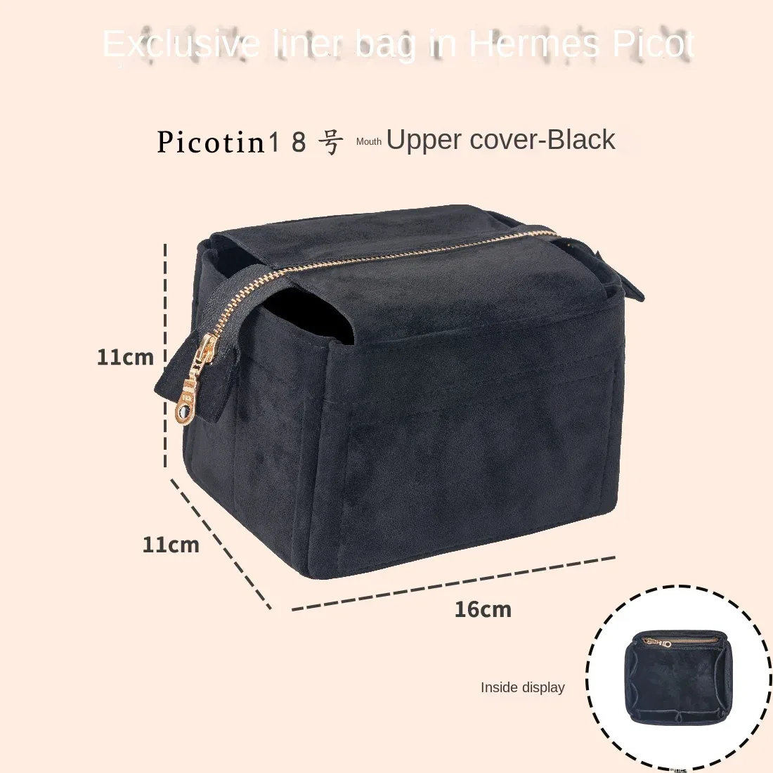 convient pour h picotin 18 22 sac à main de rangement robee moelleux insérer organisateur pour sac à main de luxe sac cosmétique organisateur voyage maman sac