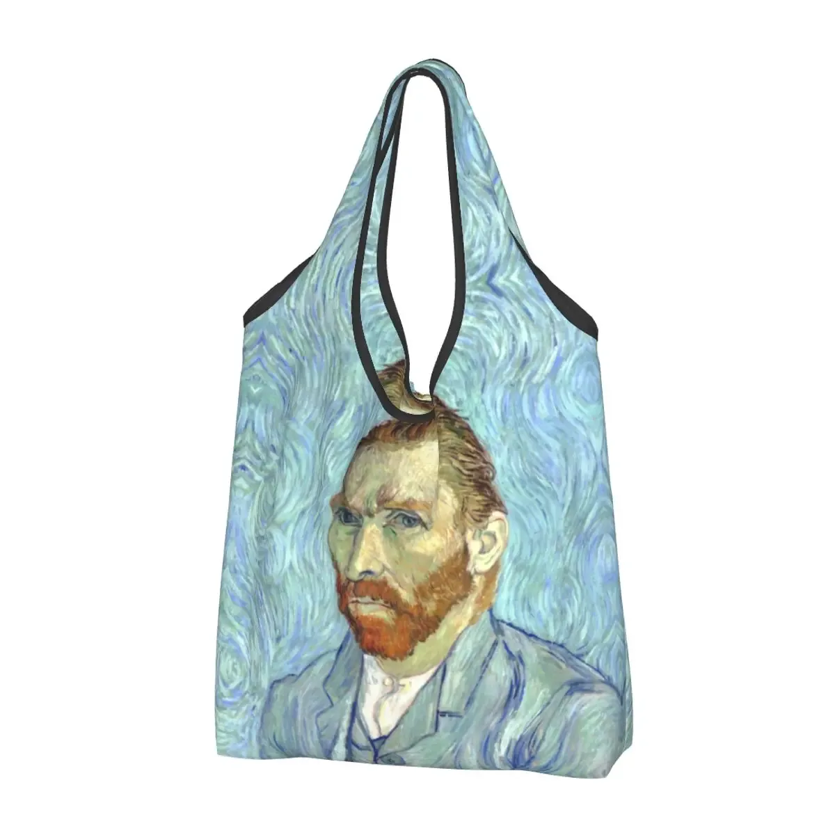 sac fourre-tout portable personnalisé drôle 73 terrasse la nuit, peinture de vincent van gogh, sac d'épicerie initié