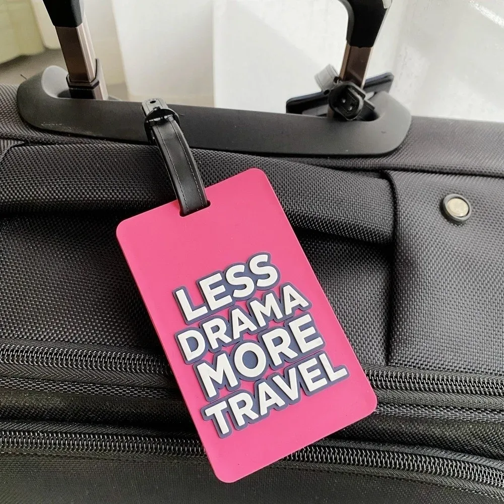 étiquette de bagage en silicone mignonne, étiquette de valise imperméable style lettre, légère, durable, étiquette de nom et d'adresse