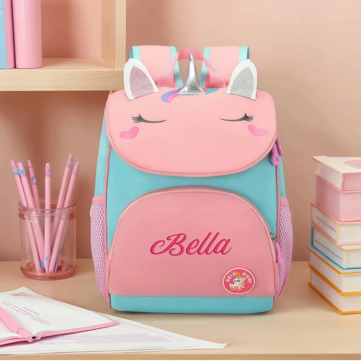 sac à dos de maternelle, adorable licorne, sac d'école personnalisé avec nom, sac d'école léger pour filles, cadeaux de voyage quotidiens pour la maternelle