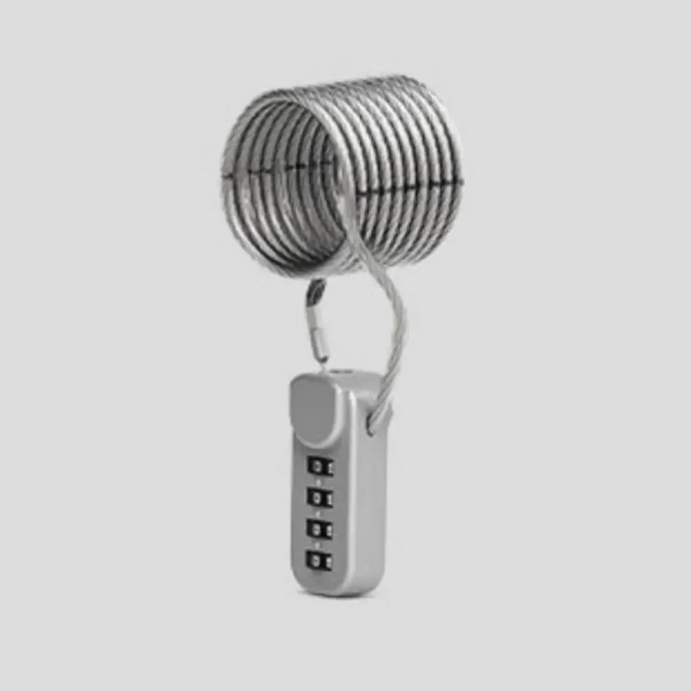 cadenas à code à 4 chiffres durable avec câble antivol à ressort, serrure à câble, serrure à mot de passe pour sac à fermeture éclair