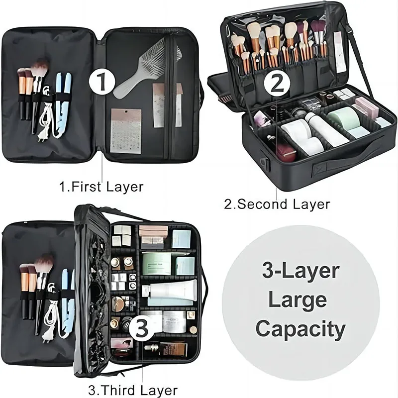 trousse à cosmétiques de grande capacité, boîte à outils de maquillage et de manucure étanche, trousse de maquillage pour voyage, nouvelle trousse à outils de tatouage professionnelle