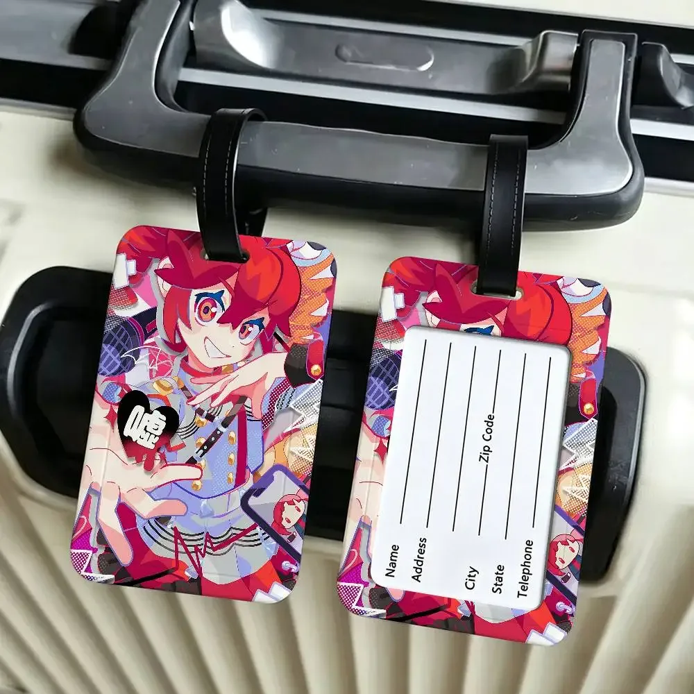 étiquette d'identification de bagage en pvc de la chanteuse virtuelle populaire kasane teto, porte-carte d'informations anti-perte, étiquette de nom pour valise de voyage
