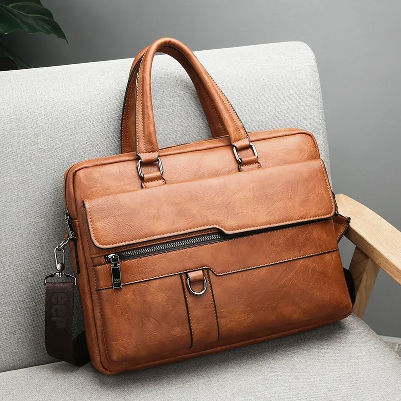 porte-documents tendance minimaliste pour hommes, sac à bandoulière de bureau de grande capacité, sacs à main étanches pour ordinateurs portables d'affaires, sac à bandoulière pour les déplacements
