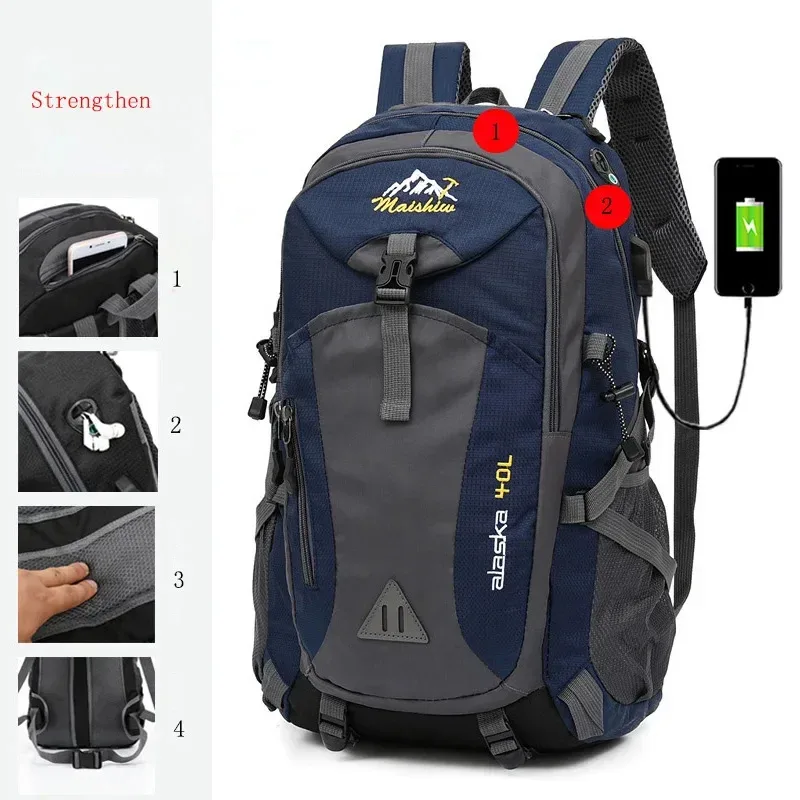 sac à dos étanche d'alpinisme antivol pour hommes, sacs de sport d'équitation, camping en plein air, voyage, escalade, randonnée