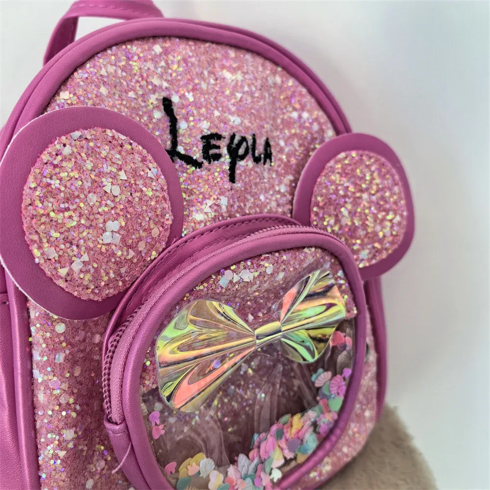 nom personnalisé enfants mignon brillant sac à dos princesse filles dessin animé sac à dos personnalisé enfants mode maternelle sac à dos