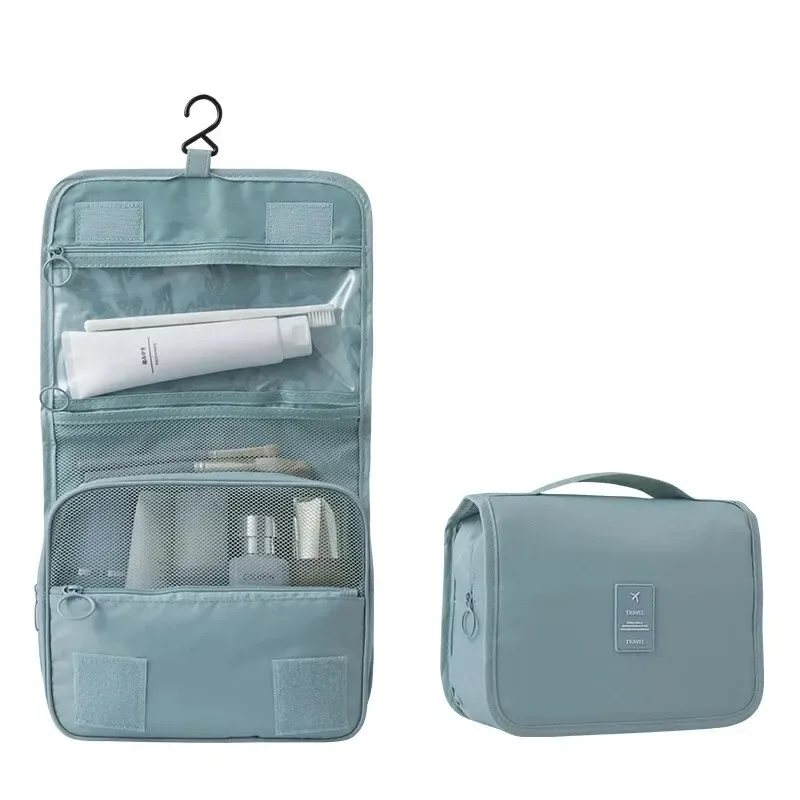 sac de maquillage suspendu multifonctionnel de voyage, avec sac lavable suspendu, sac de rangement portatif de séparation sèche et humide de grande capacité