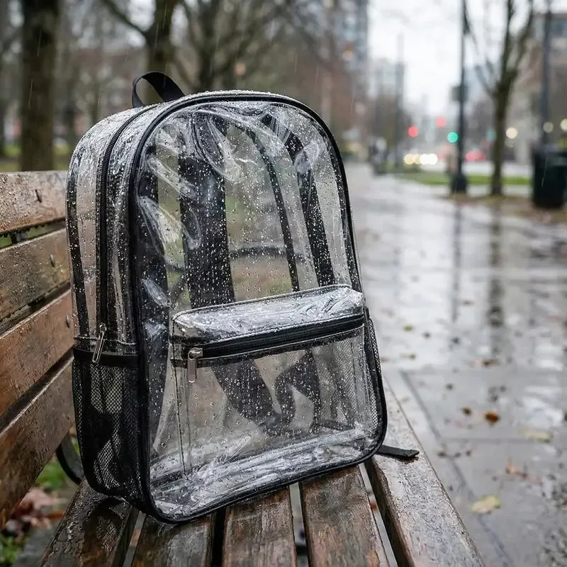 sac à dos de sport transparent en pvc, sac à dos de gym d'extérieur, sac à dos de voyage transparent de grande capacité pour l'université et la randonnée