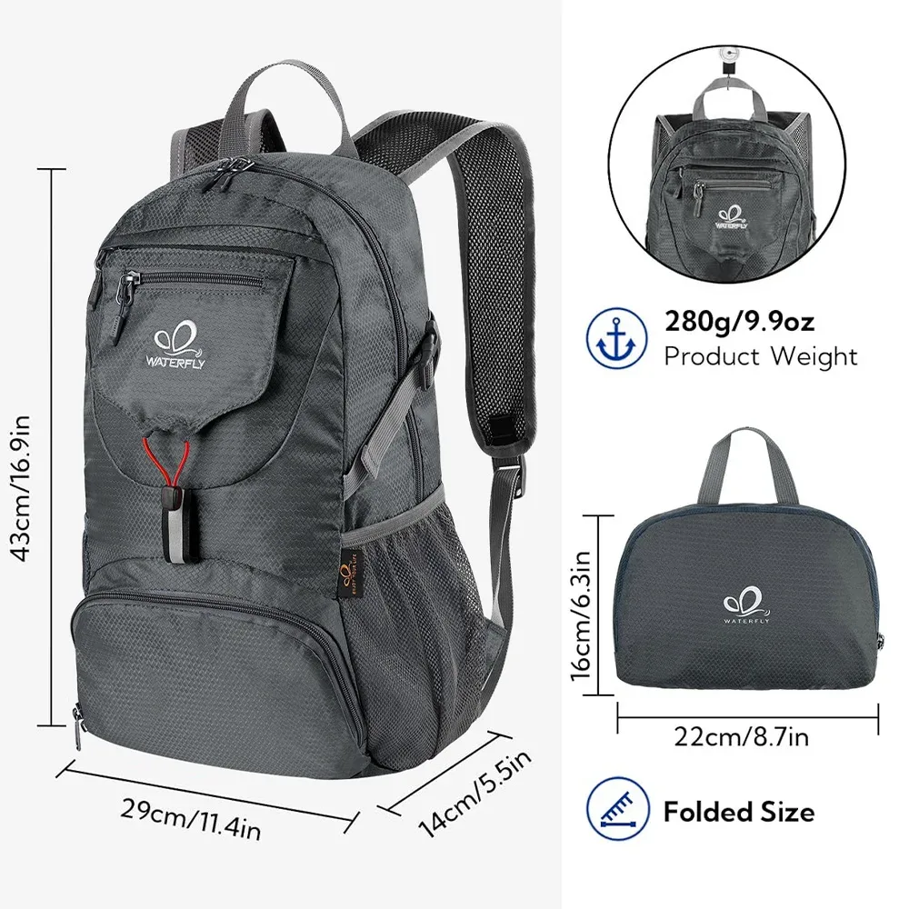sac à dos pliable ultra léger pour hommes et femmes, sac à dos pliable, sac à dos de jour, camping, sports de plein air, 20l