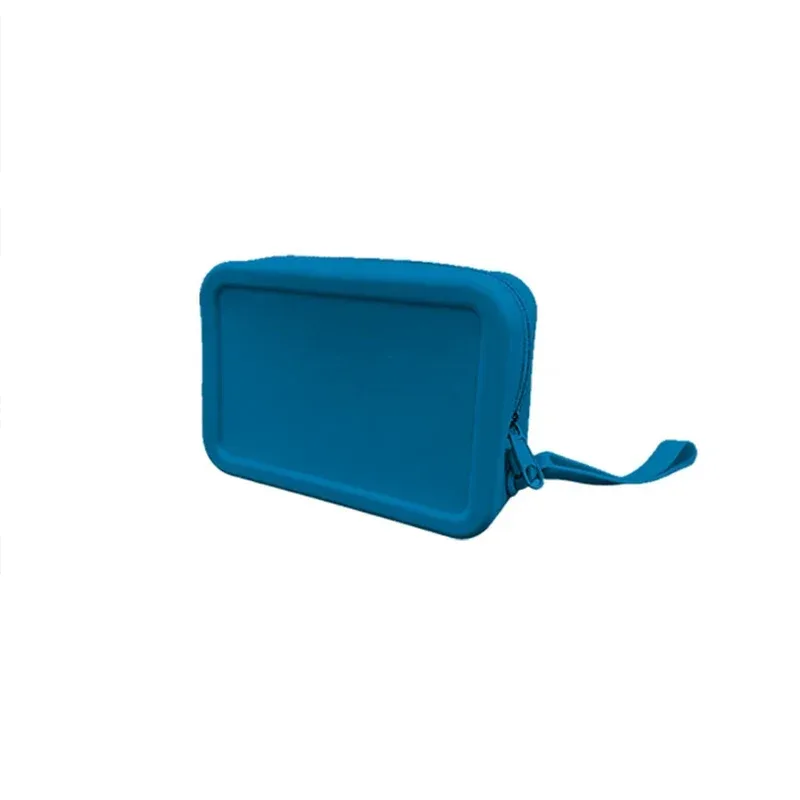trousse de maquillage en silicone, sac de rangement de voyage, pochette pour clés portable de grande capacité
