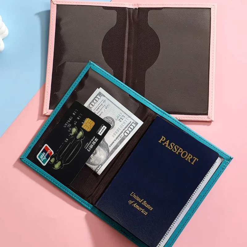 housse de passeport en cuir pu pour hommes et femmes - organisateur - porte-cartes de protection - housses de documents d'identité - étui de passeport de voyage avec carte du monde