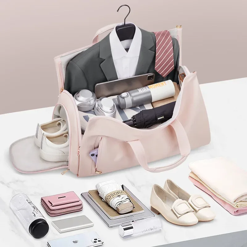 sac de rangement personnalisé en cuir pu pliable, grande capacité, pour voyage d'affaires