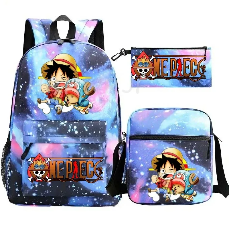 sac à dos one piece avec sacs à bandoulière monkey d luffy, sac à dos pour ordinateur portable, sac de voyage pour étudiants, sac à dos lavable
