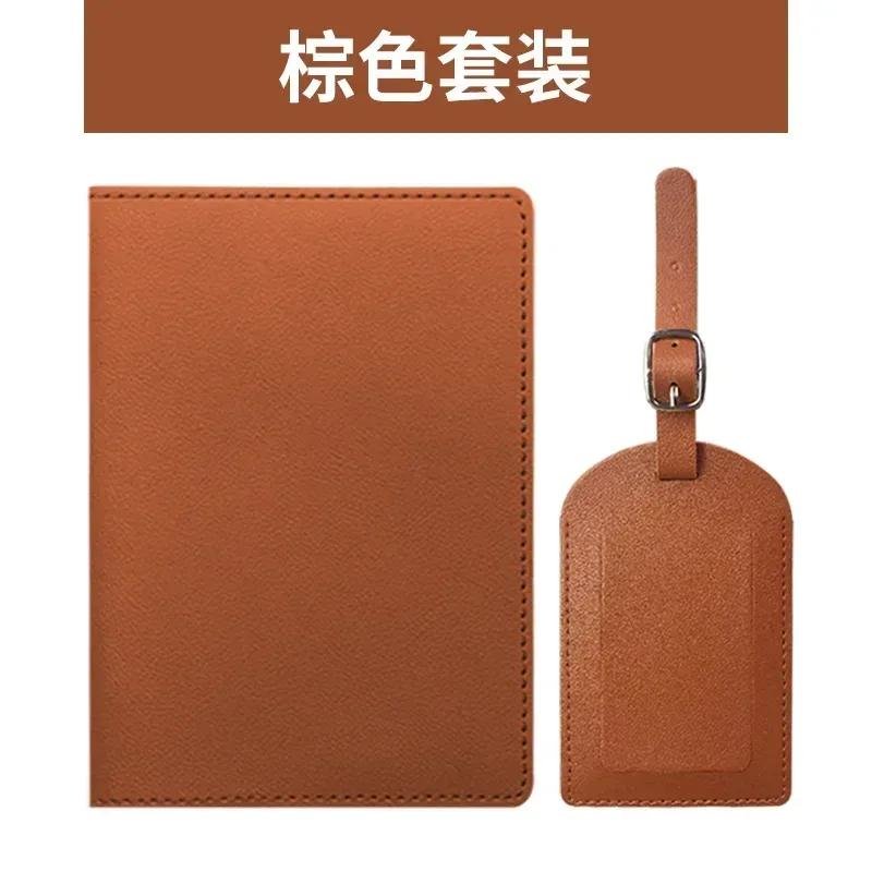 couverture de passeport de voyage en pu, étiquettes de bagages, cadeau d'affaires pour fête de mariage, porte-billet, étui porte-passeport, ensemble d'accessoires de voyage