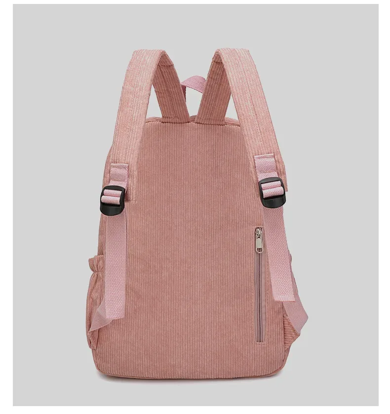 cartable personnalisé 2025 nouvelle mode velours côtelé fermeture éclair lisse nom unique personnalisé grande capacité sac à dos de voyage sac à dos de randonnée