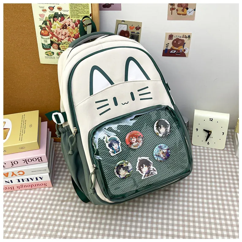 haute capacité ita mochilas mujer chat mignon pratique mochila japon style sac étudiant sac à dos spacieux sacs durables pour femme