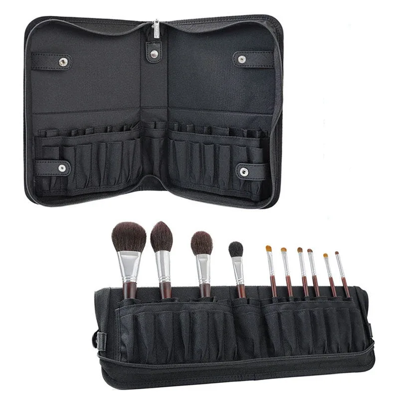 29 trous professionnel pli étanche femmes pinceau de maquillage outils sac organisateur voyage poudre cosmétique ensembles trousse de toilette support