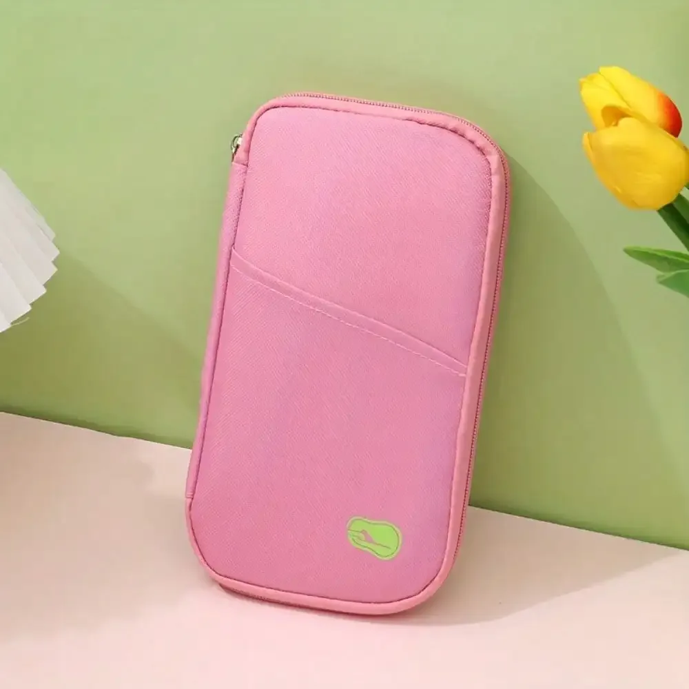 porte-passeport de voyage avec fermeture éclair - avec compartiments pour argent liquide, documents d'identité, cartes de crédit et emplacement pour téléphone