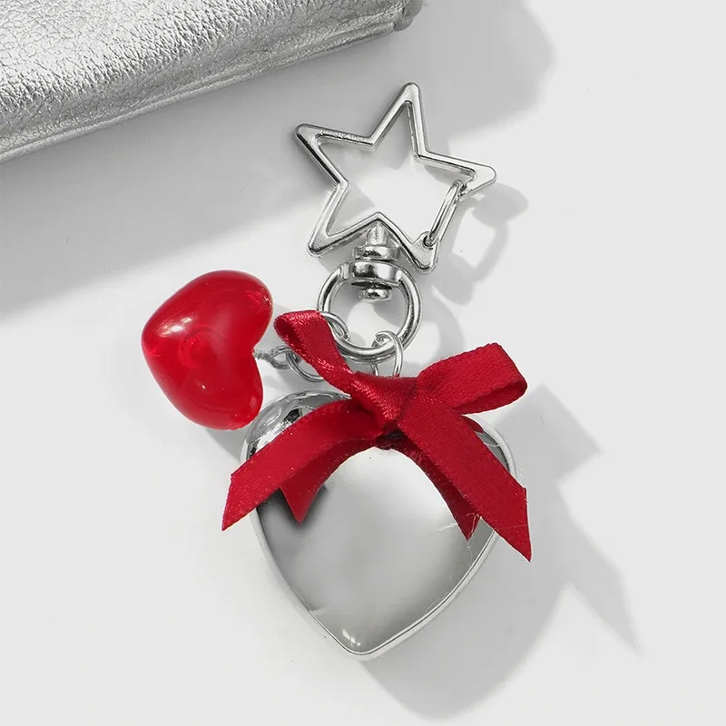 porte-clés en perles de cerise rouge doux, décoration de sac, nœud en ruban, sac à dos mignon, décoration suspendue, cadeau pour meilleur ami