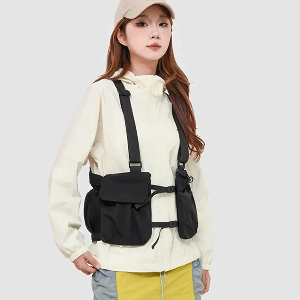 sac de cyclisme extérieur léger, gilet de course, sac à dos pour la randonnée, la course à pied et le marathon, sac de poitrine avec poche de rangement pour téléphone et gobelet