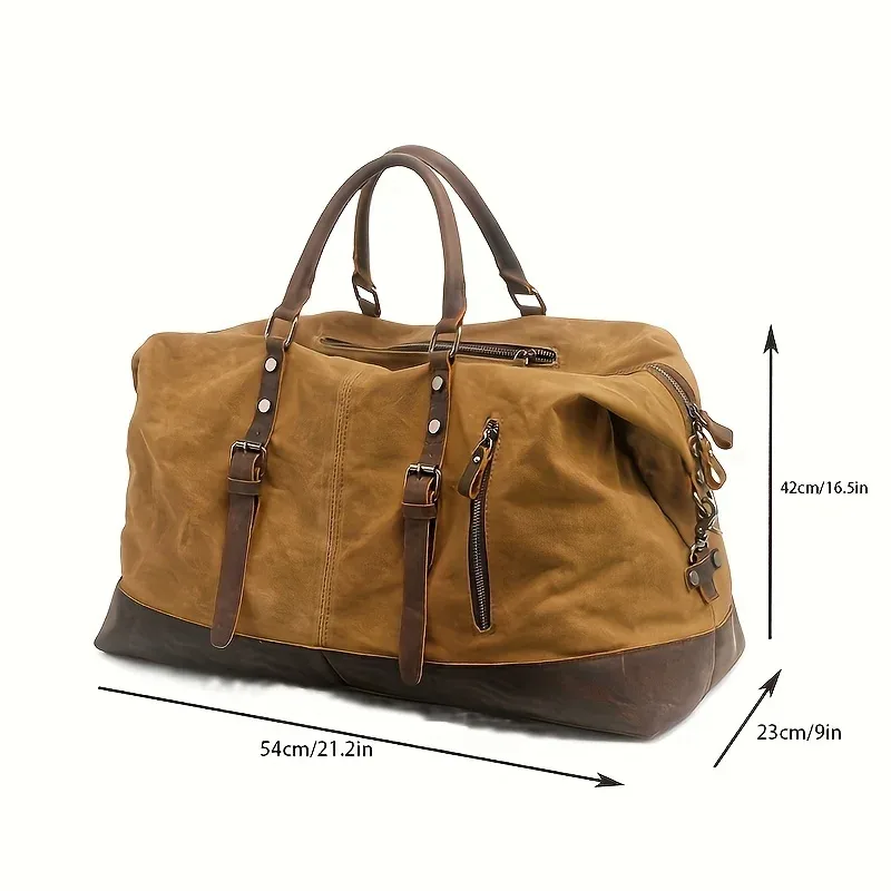 MUCHUAN hommes sacs de voyage M sacs à bagages à main toile cuir voyage sacs polochon sacs à bandoulière grande capacité week-end nuit