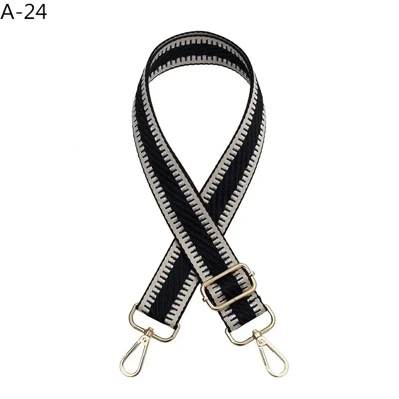 sangle de sac tissée de luxe, large et réglable, pour sac à bandoulière, accessoires de sac à main avec boucle dorée