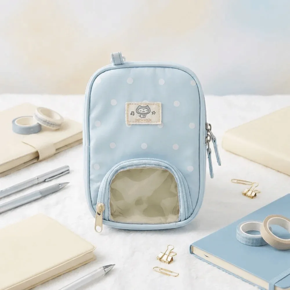 porte-passeport de style coréen, motif fraise, sac de rangement pour billets en forme de piano, multi-compartiments, à pois, portefeuille de voyage compact pour femme