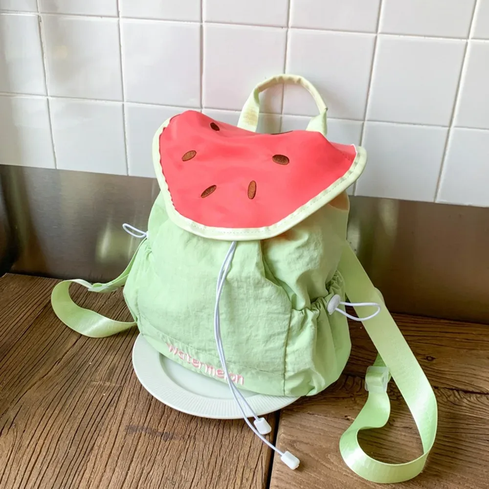 sac à dos coréen de style outdoor avec cordon de serrage, couleur dopamine, en nylon, pour voyage, grande capacité, pour la randonnée, sac à bandoulière