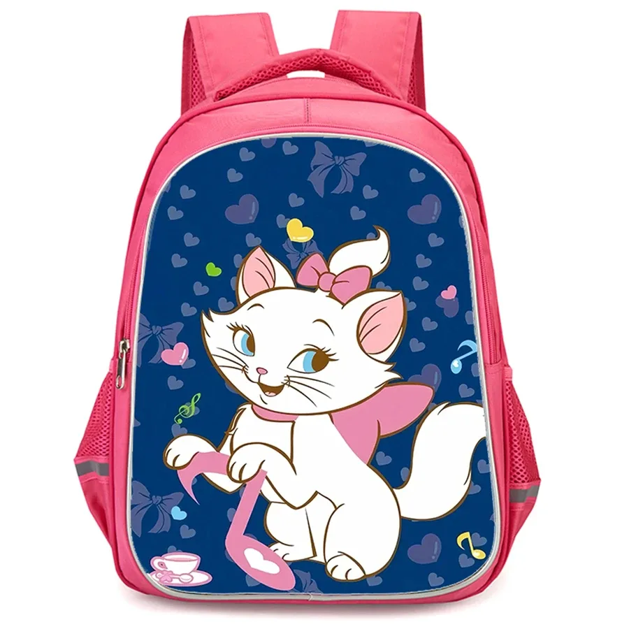pochettes à double fermeture éclair, motif de dessin animé mma-rie cc-at, unisexe, sac à dos pour enfants de grande capacité de 16 pouces, idéal pour les garçons et les filles âgés de 5 à 10 ans.