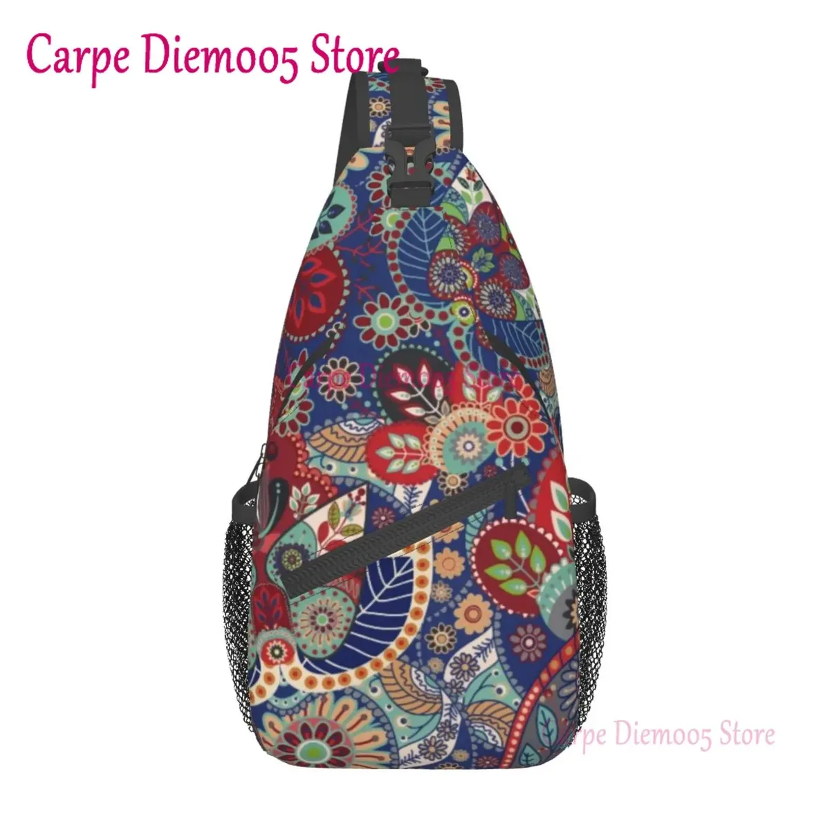 sac à dos bandana paisley chicano noir et blanc pour hommes, sac à bandoulière pour la randonnée