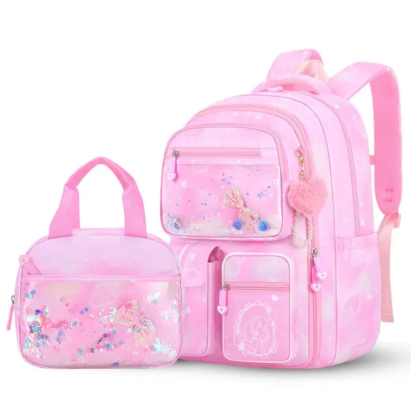 ensemble de 3 sacs à dos scolaires pour filles, mignons et élégants, grande capacité, protection de la colonne vertébrale, légers, sacs à dos pour enfants d'école primaire