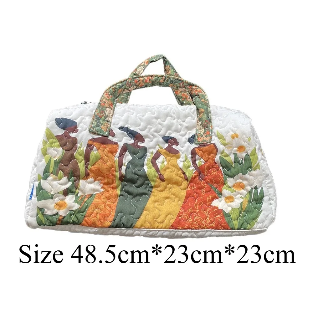 sac de voyage en toile 3d imprimé en relief, silhouette de femme rétro, pop art, élégant, floral, sac de sport, sac de week-end, sac de yoga, sac de nuit