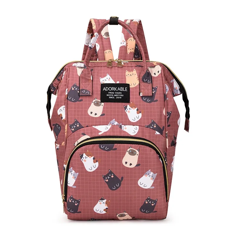 sac à dos imprimé dessin animé pour maman, grande capacité, sacs de rangement de biberons, sac à couches pour bébé, sac à dos de maternité à la mode pour femmes, nouveau