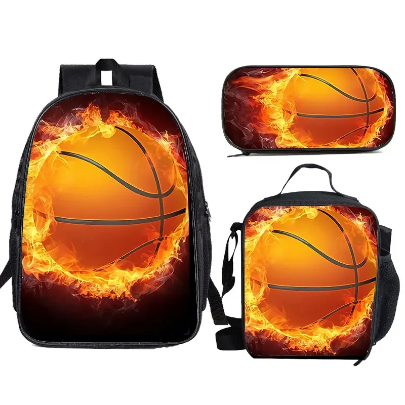 sac à dos de basket-ball simple de grande capacité pour élèves du primaire, sac à déjeuner de qualité 1-3, trousse à crayons, sac à dos pour enfants
