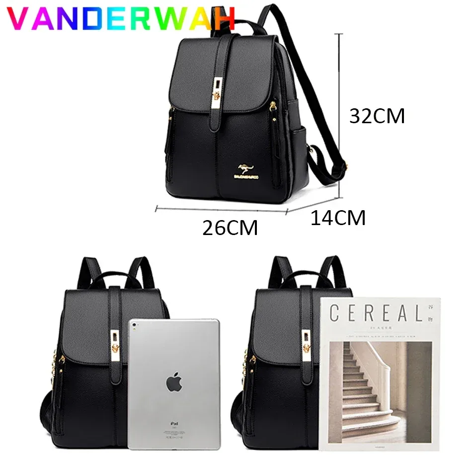 sac à dos de marque en cuir véritable pour femmes, sac à dos de haute qualité pour filles, sacs d'école, sac à dos de voyage pour dames, sac à dos