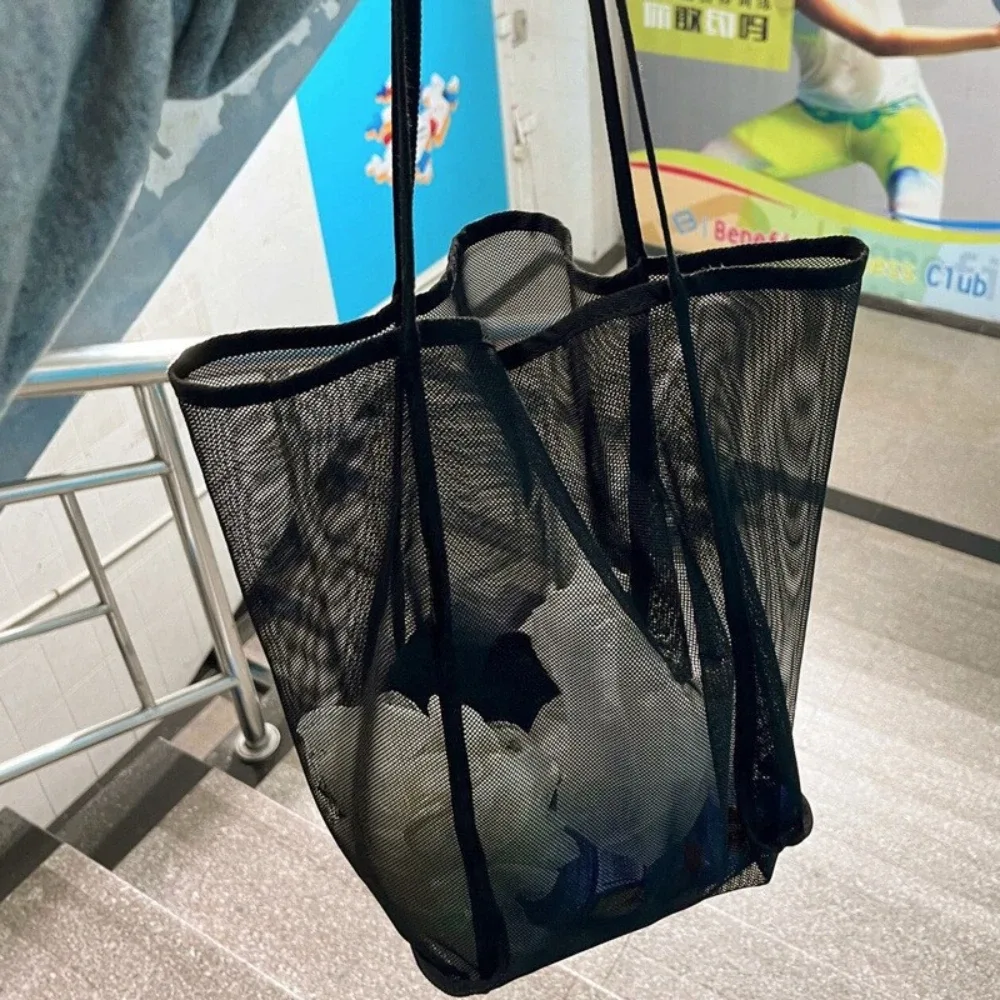 sac à bandoulière en maille transparente, léger, durable, résistant au sable, approuvé pour les stades, idéal pour la plage, les concerts, les voyages et les vacances pour femmes