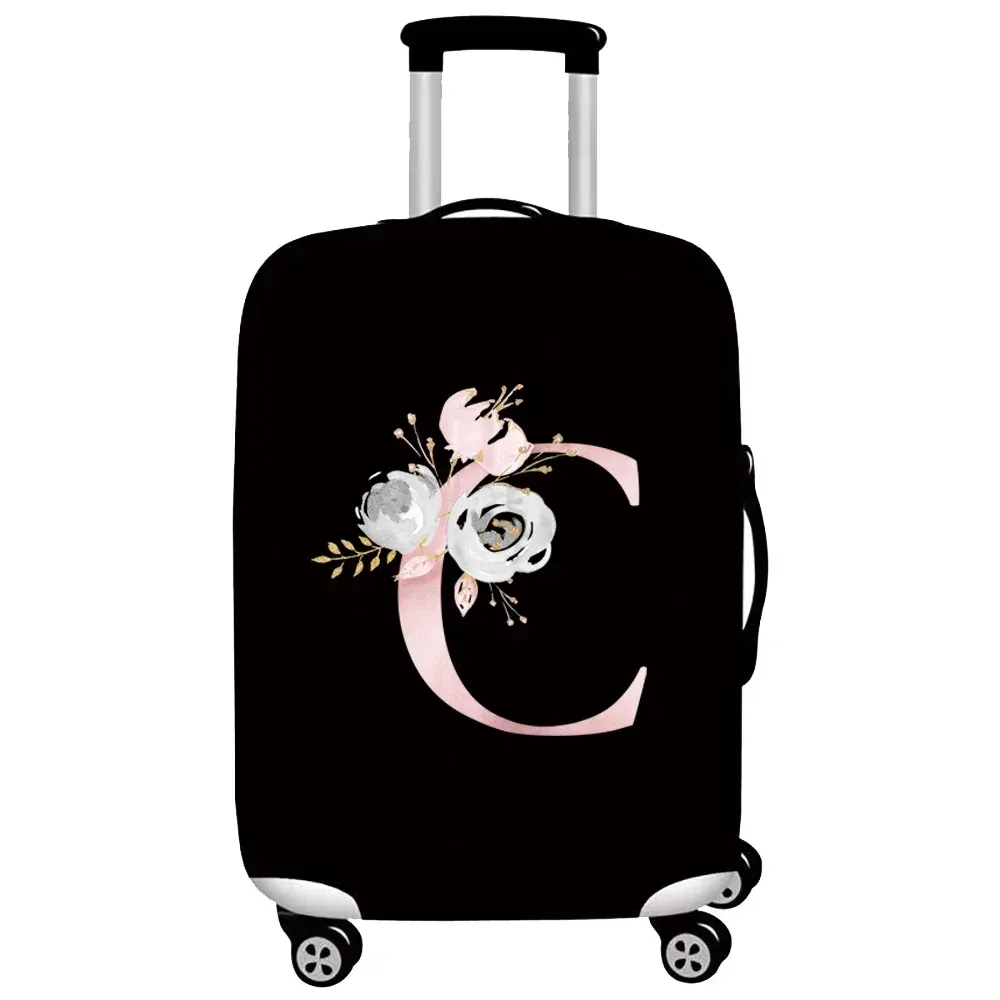 optics-juste de protection élastique pour bagages, housses de valise trempées, housse de chariot, accessoires de voyage, série pink flower, 18 "-32"