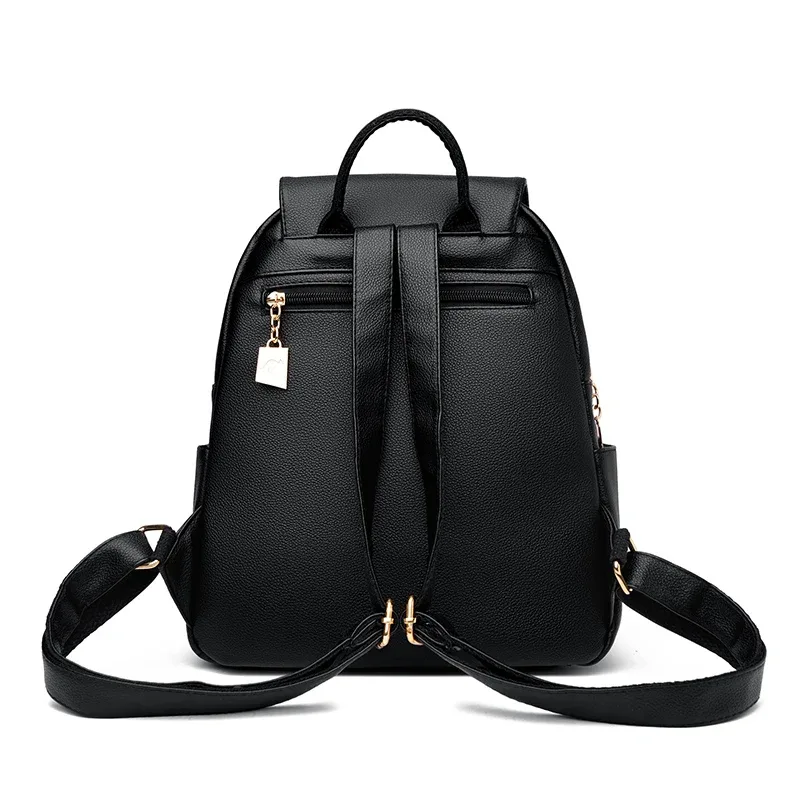 sac à dos antivol en cuir souple de grande capacité pour femme, sac à dos étudiant, designer, haute qualité, simple, mode, lancé
