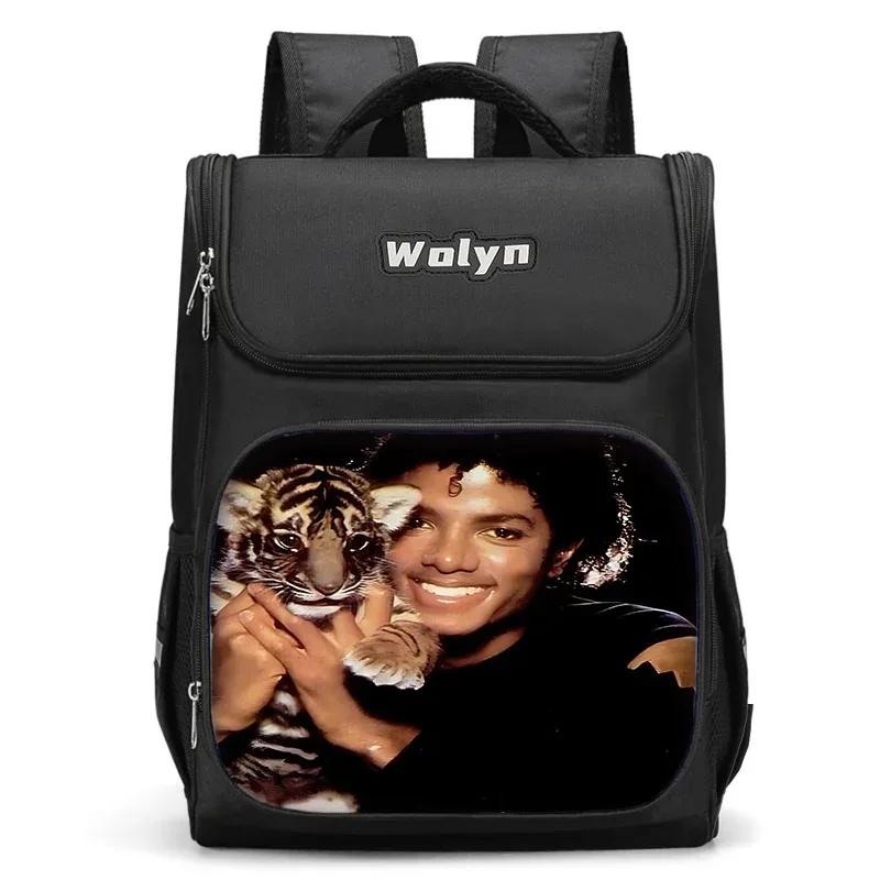 grand sac à dos michael jackson pour enfants, sac d'école pour garçons et filles, sac à dos de voyage pour hommes et femmes, durable et multi-compartiments